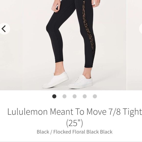 Lululemon Meant To Move 7/8 Tight (25") Black Flocked Floral Black Lace Sheer 8 - Picture 12 of 12